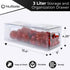 Stackable Refrigerator Organizer Bins - Pull Out Drawers with Handles for Vegetable and Fruit Storage, 3 Liter Plastic