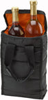 Handy Laundry Wine Carrier Tote Bag - 2 Bottle Pockets - Attractive wine bag with thick external padding, zipper and easy to carry handles. Perfect for travel, picnics or a day at the beach.