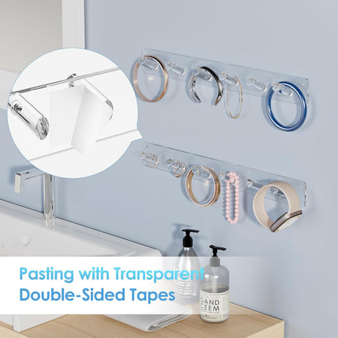 MaxGear Acrylic Necklace Holder 2 Pack, Wall Mounted Jewelry Organizer for Necklaces, Bracelets, Rings, and Bangles