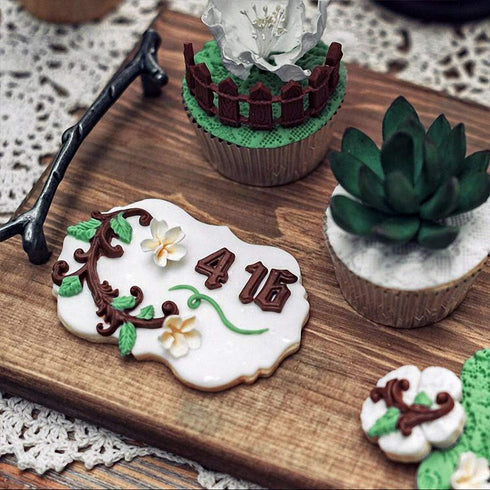 (Set of 2) Green Grass and Garden Picket Fence Silicone Fondant Mold - Chocolate Candy Gumpaste Tool