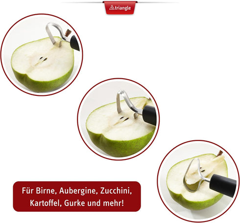 Triangle Ultra-Sharp Stainless Steel Fruit and Vegetable Corer with Two Cutting Widths