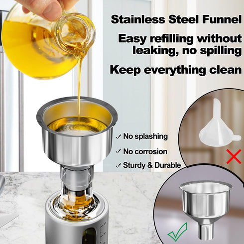 4 Pack 17oz/500 ml Set SINYWAY Oil Dispenser Bottle, Glass Olive Oil Dispenser Bottle with Shelf, Oil and Vinegar