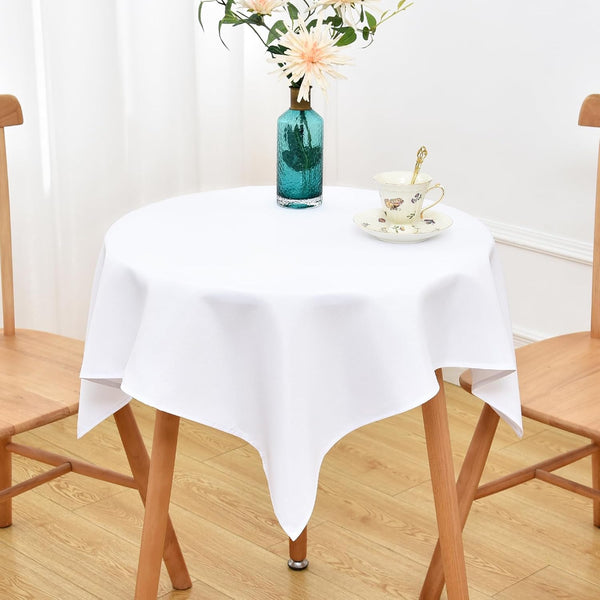NEWISHER White Square Tablecloth 36x36 Inch, Heavy Duty Polyester Fabric Table Cloth