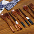 Wooden Chopsticks Spoon Fork Set, Japanese Style Tableware Travel Utensils with Pouch for Camping and Office