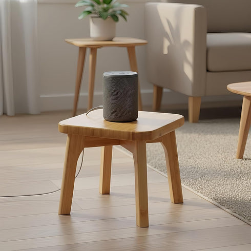 300lbs Wooden Step Stool for Kids & Adults Small Foot Stool for Sitting or Reaching, Anti-Slip, Capacity for Bathroom