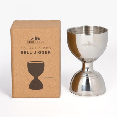 A Bar Above Premium Bell Jigger, 304 Stainless Steel Double Cocktail Jigger with 10 Internal Measurements