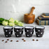 City to Cottage Ceramic Espresso Cups Set of 4, Handcrafted Black and White Polka Dot Espresso Mugs