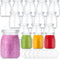 Zubebe 24 Pack 5 oz Christmas Glass Milk Bottles with 48 Lids