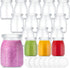 Zubebe 24 Pack 5 oz Christmas Glass Milk Bottles with 48 Lids
