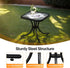18" VINGLI Outdoor Side Table, Patio Table Steel Frame Tempered Glass Top, Weatherproof Small Tables for Balcony Garden