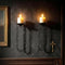 Candle Sconce(Set of 2)-Medieval Metal Wall Decorations-Gothic Retro Chain Wall Candle Sconces-Black