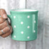 City to Cottage Handmade Teal Blue and White Polka Dot Ceramic Mug, Extra Large 17.5oz/500ml, Unique Designer Pottery