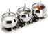Hedume 3 Grids 304 Stainless Steel Seasoning Containers Set with Lid Spoon and Tray for Serving Sugar, Pepper, Spice
