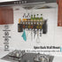 Hanging Spice Rack Wall Mount, Over Stove Spice Organizer Shelf with Wall Hanging Utensil Holder 6 Hooks for Kitchen, Black by Tamomic