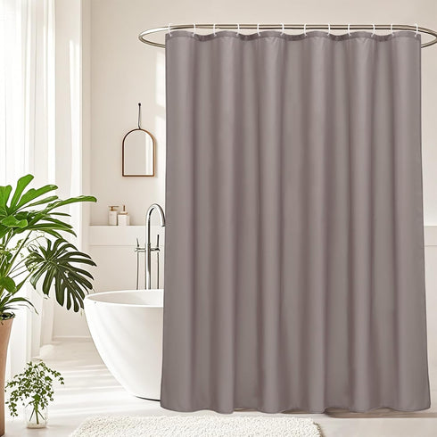 AooHome Shower Curtain Liner, Half Size 36x72 Inch, Solid with Hooks, Waterproof, Weighted Hem, Chocolate