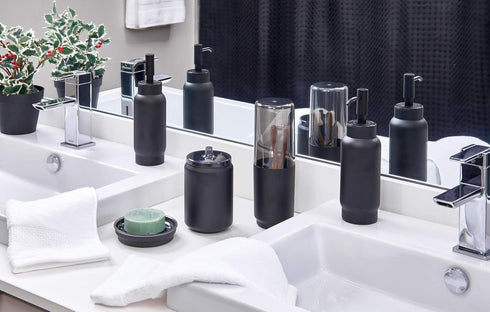 iDesign Austin Toothbrush Organizer with Covered Lid - Ideal for Regular and Electric Brushes