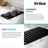 Kraus Self-Draining Silicone Dish Drying Mat, Trivet for Kitchen Counter in Dark Blue, KDM-10DB