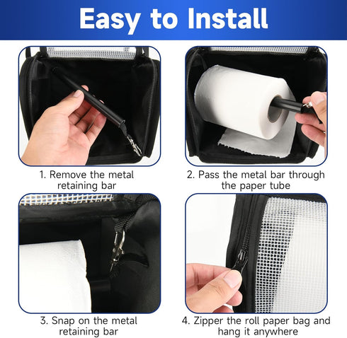 Homakover Toilet Paper Towel Holder, Hanging Paper Towel Dispenser with Transparent Cover, Easy to Tear Papers
