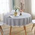 39 Inch) meioro Round Tablecloth Stripe Tassel Table Cloth Cotton Blend Dust-Proof Cover for Dining Circle Coffee Side