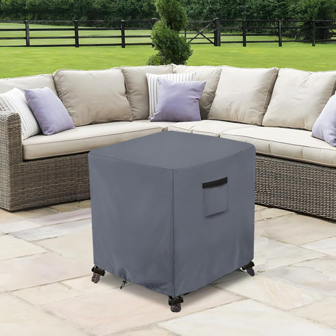 Square,600D 32" 32" 18" Waterproof Outdoor Ottoman Cover Heavy Duty Patio Small Side Table Cover,Patio Furniture Covers