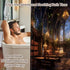 70" 78" Library Shower Curtain Bookshelf School Medieval Magic Book Bathroom Decor, Waterproof Fabric with Hooks W X L