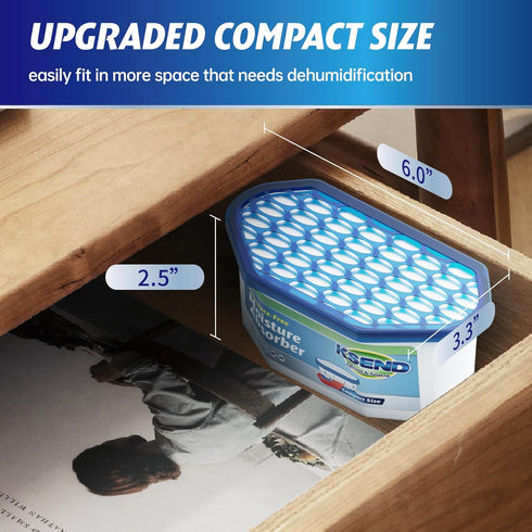 Moisture Absorbers, 12 Pack - Compact Dehumidifier for Closet, Odor Eliminator, 6.4oz (300ml)