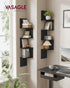 Set 2, 4-Tier VASAGLE of Corner Shelves Wall Mount, Floating Corner Bookshelves, Plant Shelves for Bedroom, Living