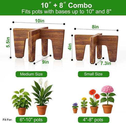 Counter 10") Plant Stand Indoor Outdoor, Plant Holder Sturdy Single Flower Pot Stand Planter Stand Stool Display