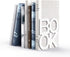 Decorative Metal Book Ends Heavy Duty Supports for Bookrack Desk with Unique Appearance Design (White)