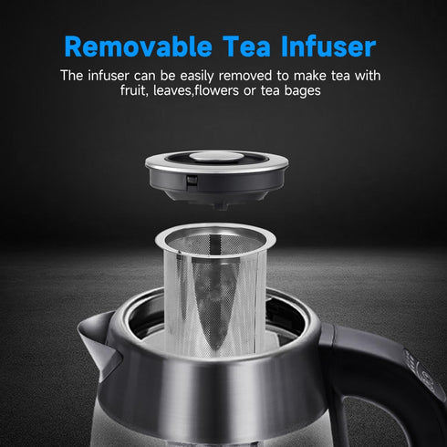 1500W 1.7L Aigostar Electric Kettle, Tea Kettle with Temperature Control and Tea Infuser, Hot Water Kettle