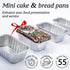 Spare Essentials Mini Foil Loaf Pans (55 Pack) - 1Lb Disposable Aluminum Baking Pans for Individual Bread, Cake,