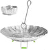 Steamer Basket Stainless Steel Vegetable Basket, Metal Handle Folding Silicone Feet Insert for Cooking Veggies