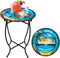 Fashion&cool Patio Side Table, 14 Inch Weather Resistant Metal Side Table, Small Round
