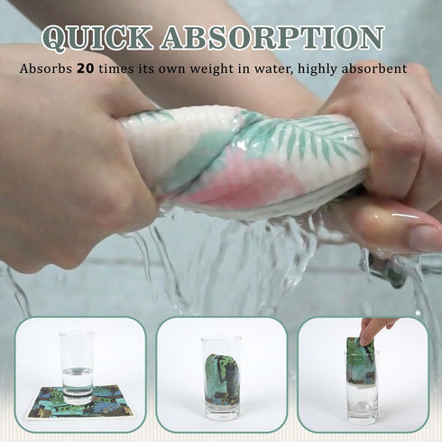 Set: 6 Packs YoulerTex Swedish Dishcloths Dish Towels Cellulose Sponge Cloths Reusable Cleaning Cloths for Kitchen
