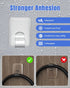 LZC 40 Pack Hooks for Outdoor String Lights Clips: Large Clear Rectangle Outdoor Light Clips Waterproof Adhesive Strips