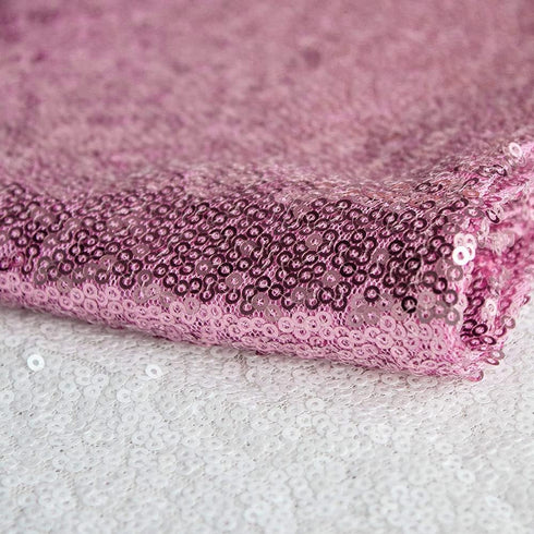 JYFLZQ Rose Pink Sequin Table Runner 12" x 72", Sparkly Pink Metallic Glitter Sequin Runner for Birthday Party