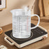400ml Nozzle Coffee(400ML) Heat Resistant Glass Measuring Cup, Clear Glass Drinking Container with V Shaped Microwave