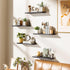 4.7 Inches (Set 5 Fixwal Wall Shelves, Width Black Floating Shelves for Wall, Rustic Wood Wall Storage Shelves