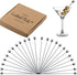 Premium Stainless Steel Cocktail Picks, 24 Pack, 4 Inch Cocktail Skewers for Drinks