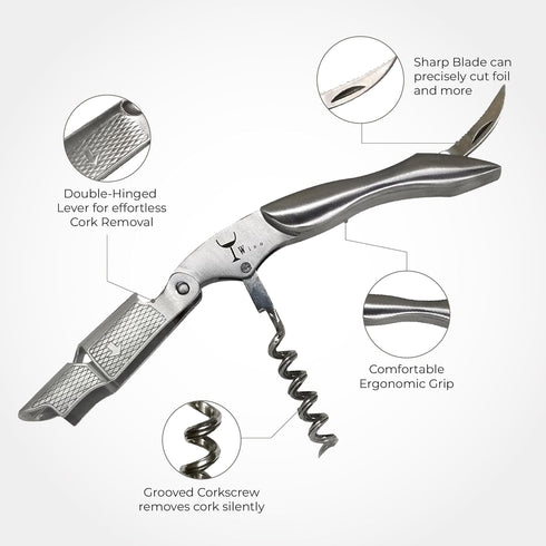 Wino Wine Key! - Professional Sommelier's Corkscrew Wine Opener by Wino Wine Accessories