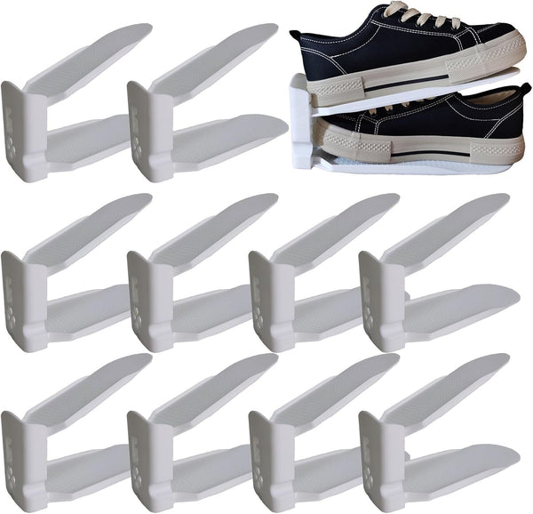 Generic Shoe Stackers Space Saver, Adjustable Double Layer Stack, Holder for Closet Organization