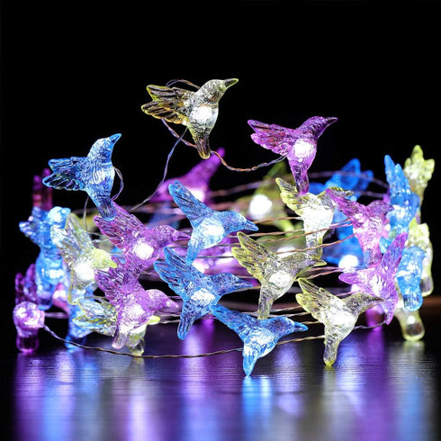 Hummingbird 13.85 40 8 WSgift Decorative String Lights, Ft Cool White LED Weatherproof Battery Operated Modes Spring