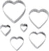 Wilton 6-Piece Nesting Fondant Double Sided Cut Out Cutters - Hearts, Silver