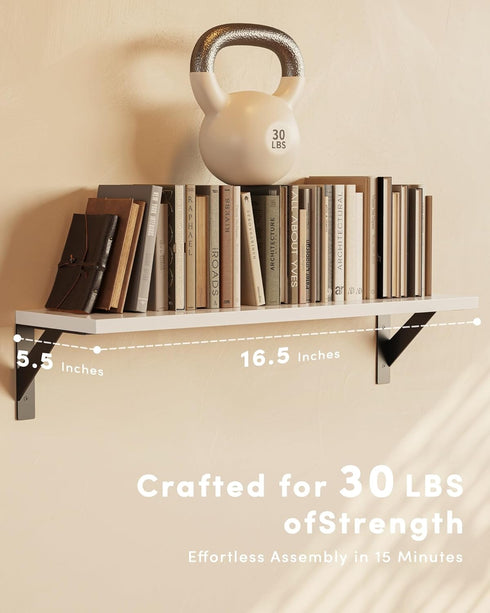 VMROF Floating Shelves for Wall, Wall Mount Book Shelf, Hanging Shelves, Wall Bookshelf for Bedroom, Office, Living