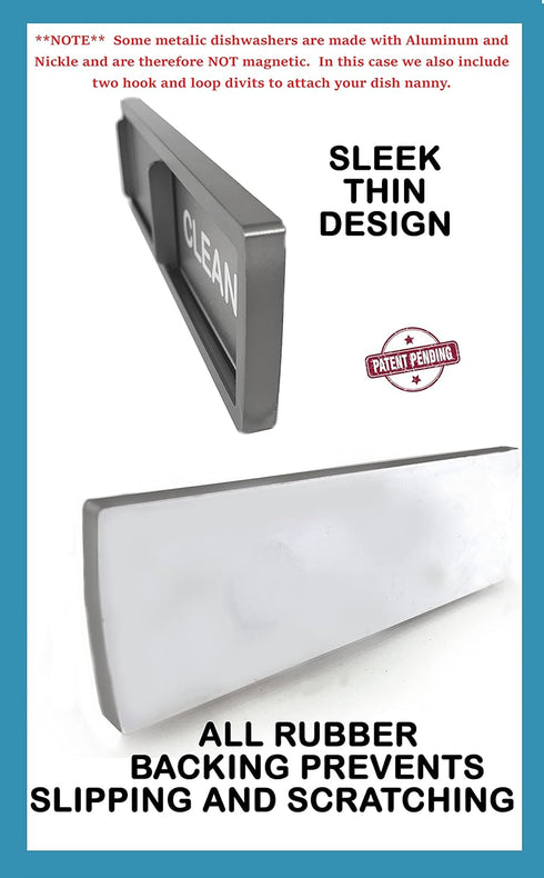 Premium Limited Edition Dishwasher Magnet, Clean Dirty, Unique Stylish Look (Black Stainless)