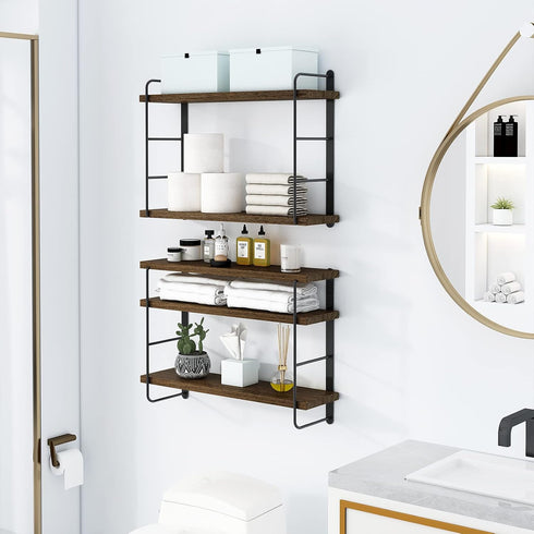 50W 17H) MXCSE Wall Shelves, Wall Mounted Bookshelves, DIY Floating Shelves for Wall, Wood Hanging Book Shelves