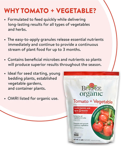 4 lb Burpee Organic Tomato & Vegetable Granular Plant Food