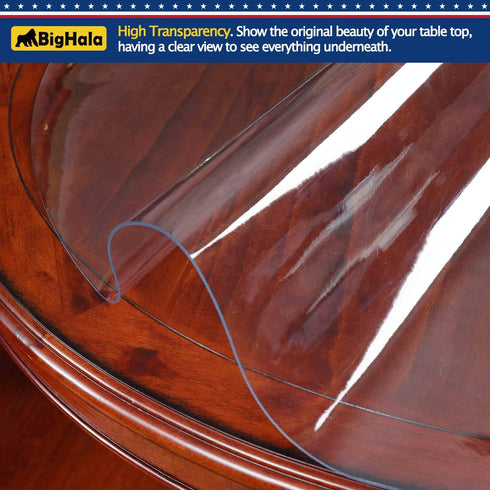 30 Inch Round Clear Plastic Tablecloths Cover Furniture Dining Kitchen Coffee Table Protector Liner Thick Protective