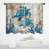 Nautical Blue Sea Turtles Beach Short Kitchen Window Curtains Ocean Starfish Half Bathroom Curtain for Bedroom Set of 2 Panels 27.5 W x 39 L Inches by Final Friday