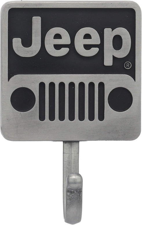 Open Road Brands Jeep Grille Metal Wall Hook for Coats, Jackets, Keys and More